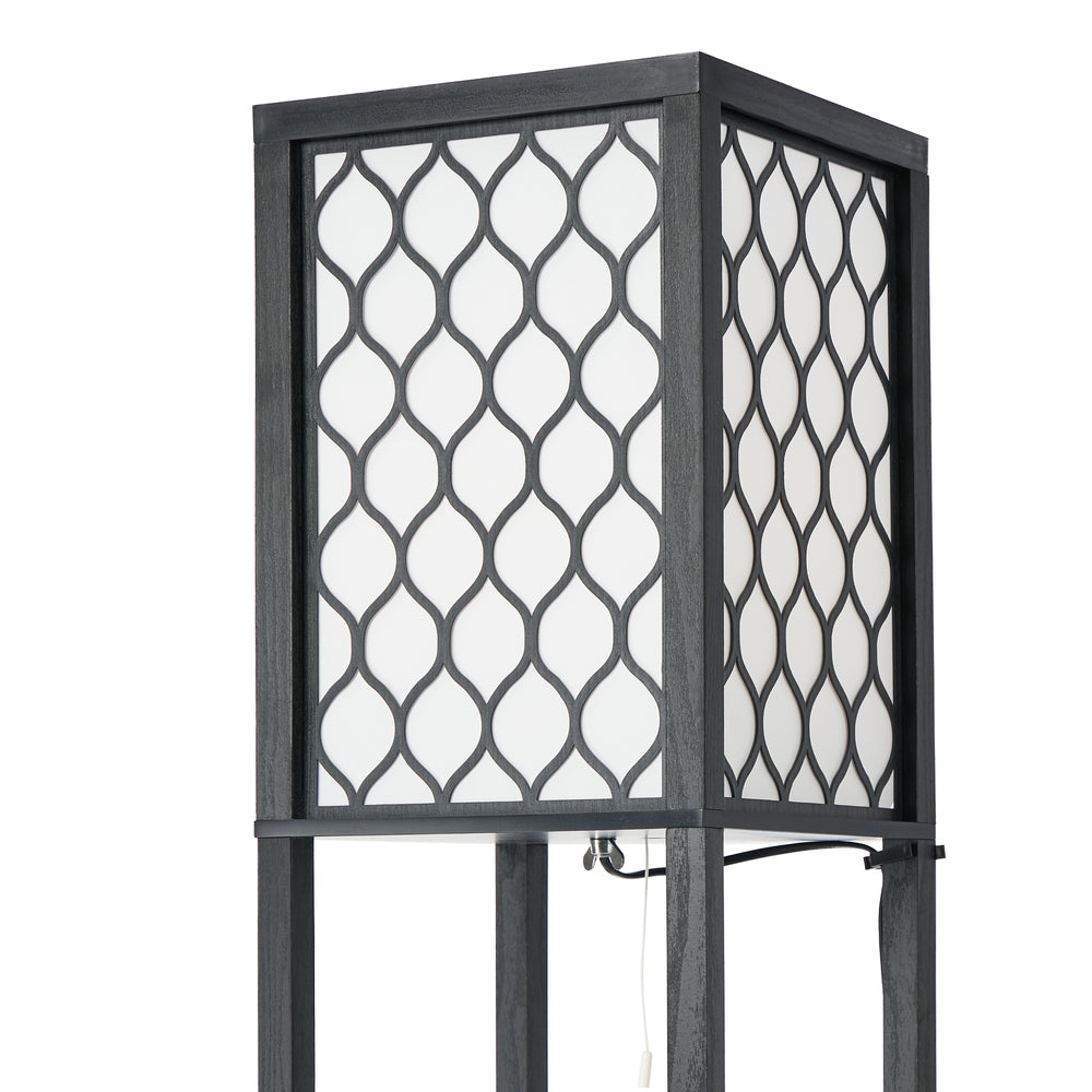 Floor Lamp Metal 3-Tier Shelf 26x26x160cm