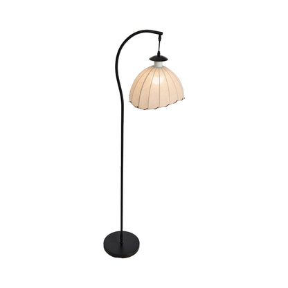 Retro Floor Lamp Standing Light Fabric Shade Metal Frame Home Décor