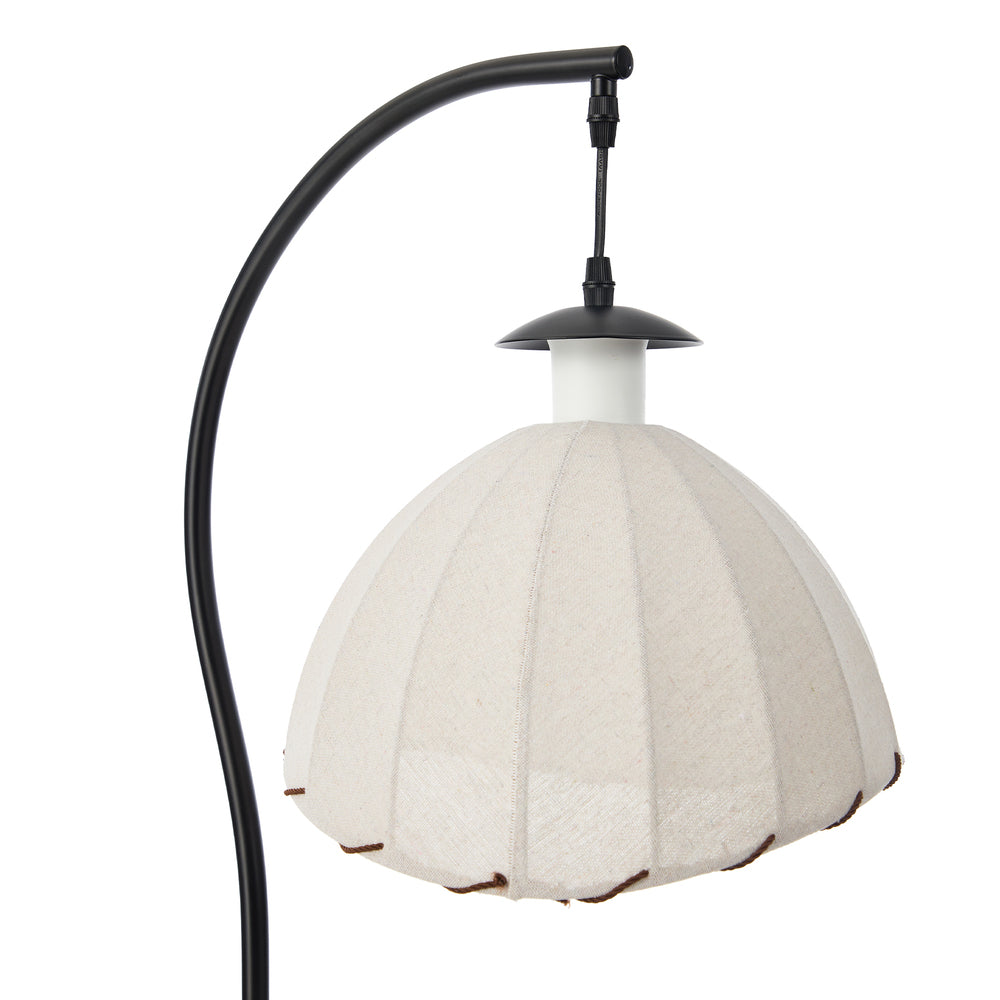 Retro Floor Lamp Standing Light Fabric Shade Metal Frame Home Décor