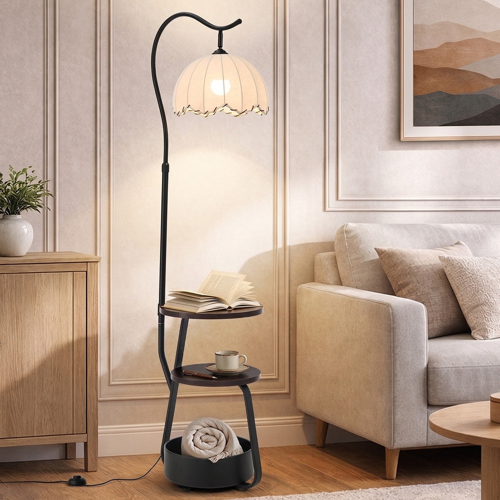 Floor Lamp With Side Table 46.5x41x145cm