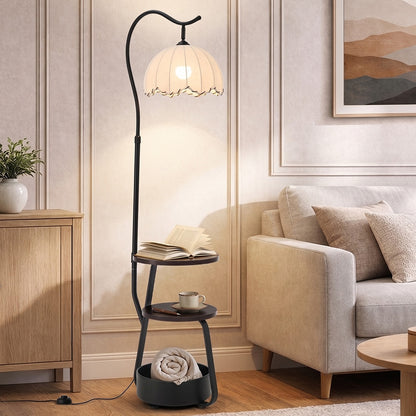 Floor Lamp With Side Table 46.5x41x145cm
