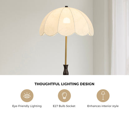 Metal Floor Lamp Vintage Fabric Shade 45.5x45.5x160cm
