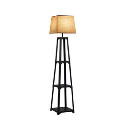 Floor Lamp With Fabric Shade Reading Light And Display Shelf Home Décor