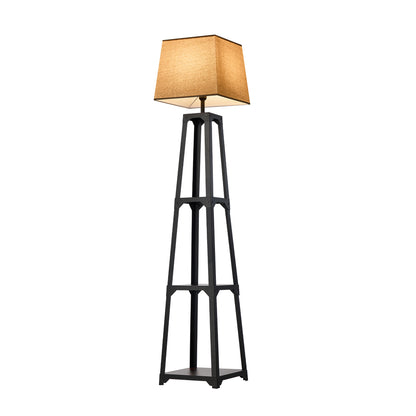 Floor Lamp With Fabric Shade Reading Light And Display Shelf Home Décor