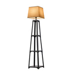 Floor Lamp With Fabric Shade Reading Light And Display Shelf Home Décor
