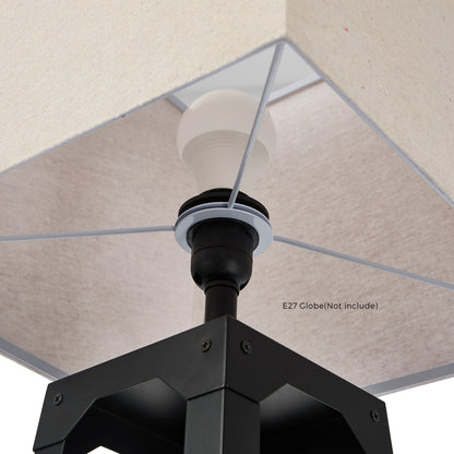 Floor Lamp With Fabric Shade Reading Light And Display Shelf Home Décor