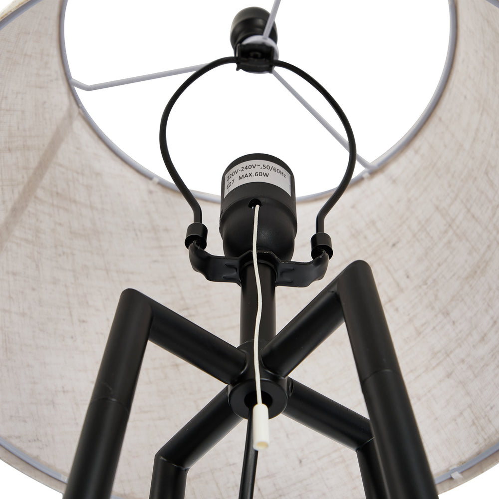 Floor Lamp With Fabric Shade Standing Light And Display Shelf Home Décor