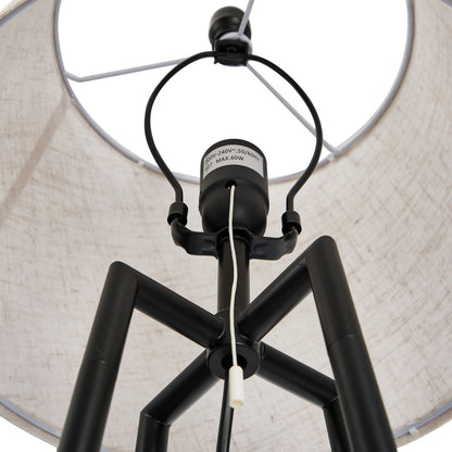 Floor Lamp With Fabric Shade Standing Light And Display Shelf Home Décor