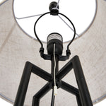 Floor Lamp With Fabric Shade Standing Light And Display Shelf Home Décor