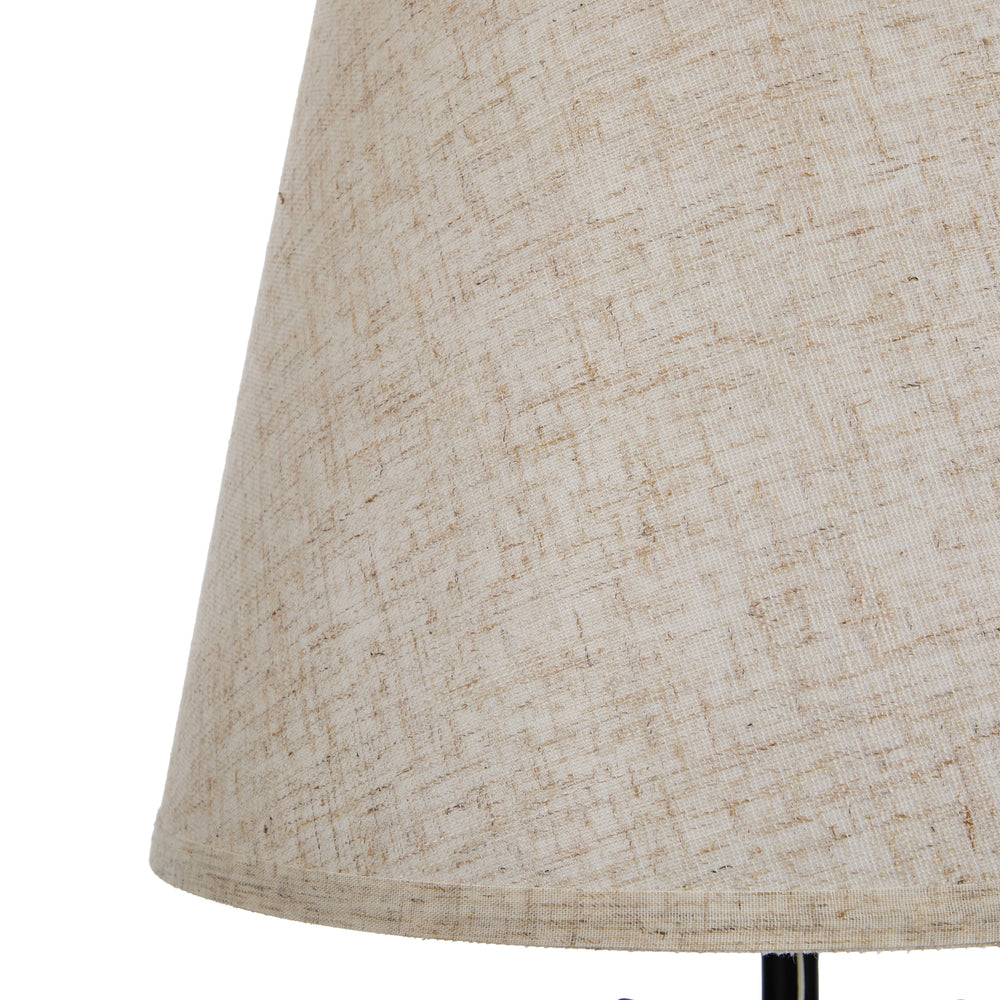 Floor Lamp With Fabric Shade Standing Light And Display Shelf Home Décor