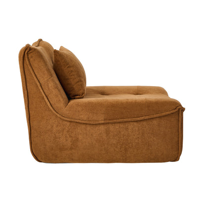 Floor Lounge Chair Brown Velvet 84x84x70cm