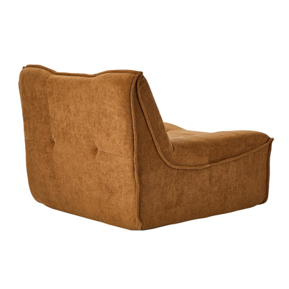 Floor Lounge Chair Brown Velvet 84x84x70cm
