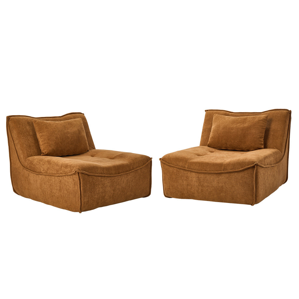 Brown sofa 84x84x70cm, side view