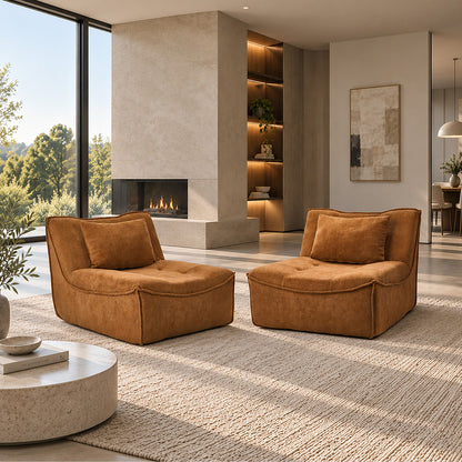 Brown sofa 84x84x70cm, detail