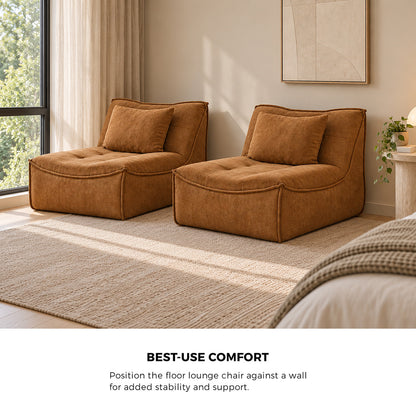 Brown sofa 84x84x70cm, in room setting