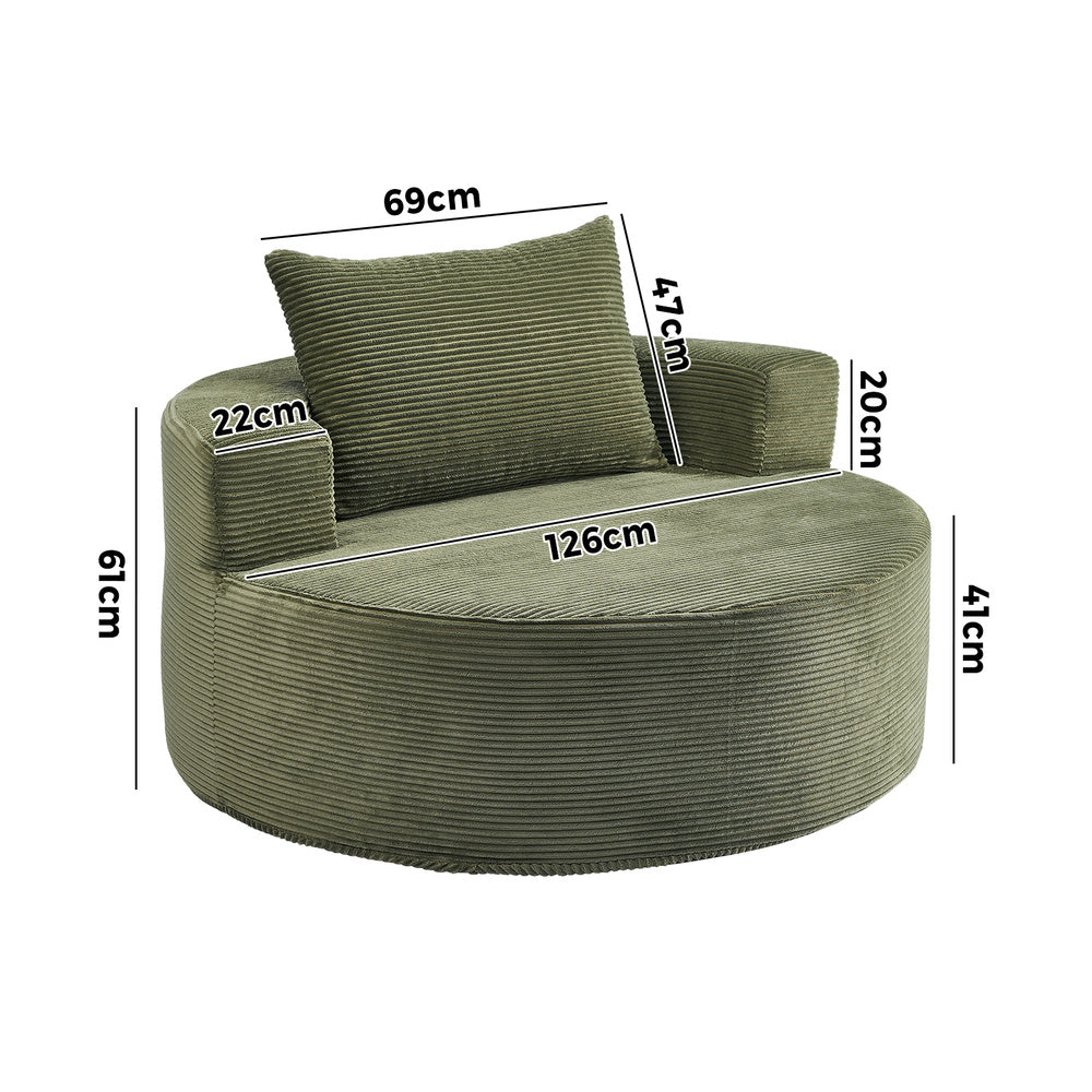 Green Floor Lounge Chair Sofa 126x126x61cm