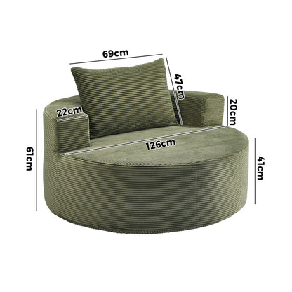 Green Floor Lounge Chair Sofa 126x126x61cm