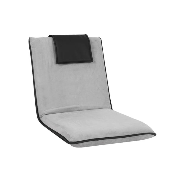  Floor Lounge Sofa Bed Couch Recliner Chair Folding Chair Cushion Grey