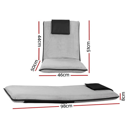 Grey Floor Lounge Sofa Bed 98x46x8cm