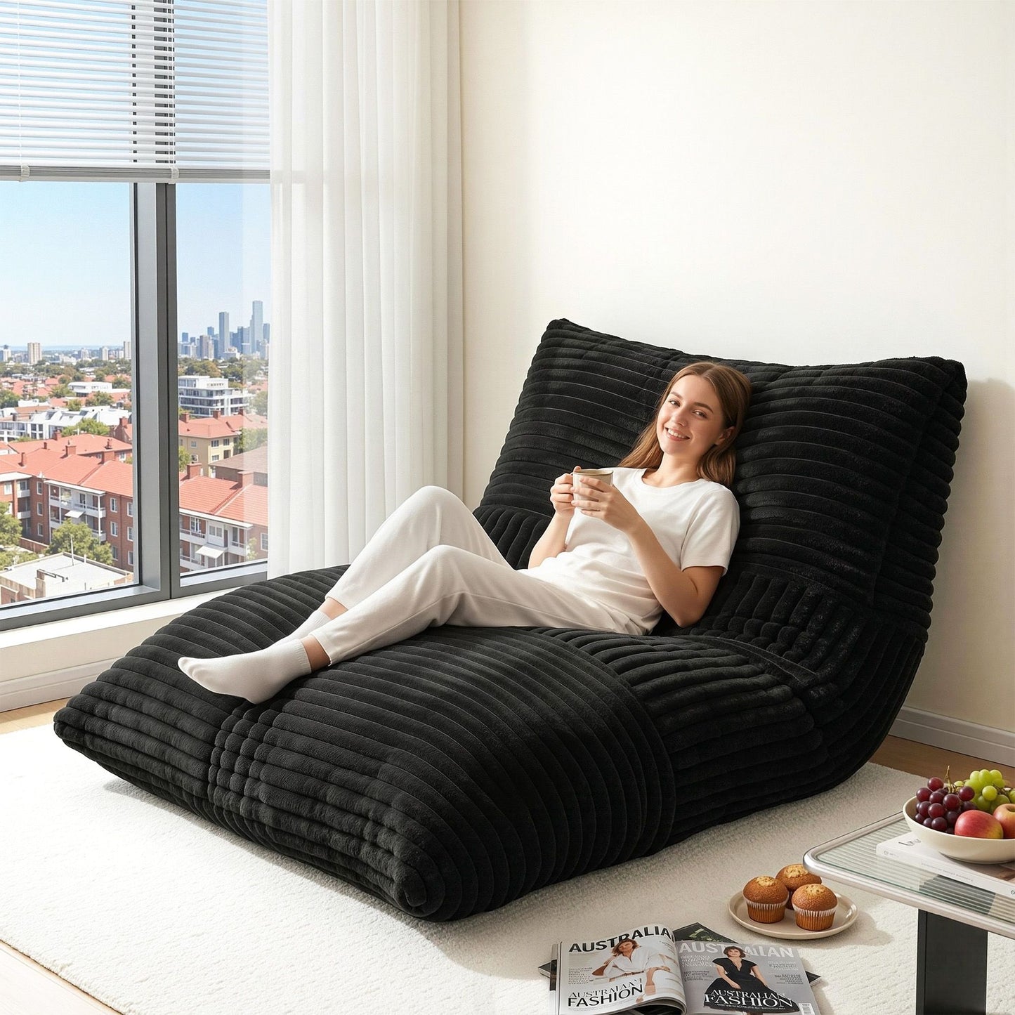 Convertible Bean Bag Floor Chair Sofa | HomeAndLiving