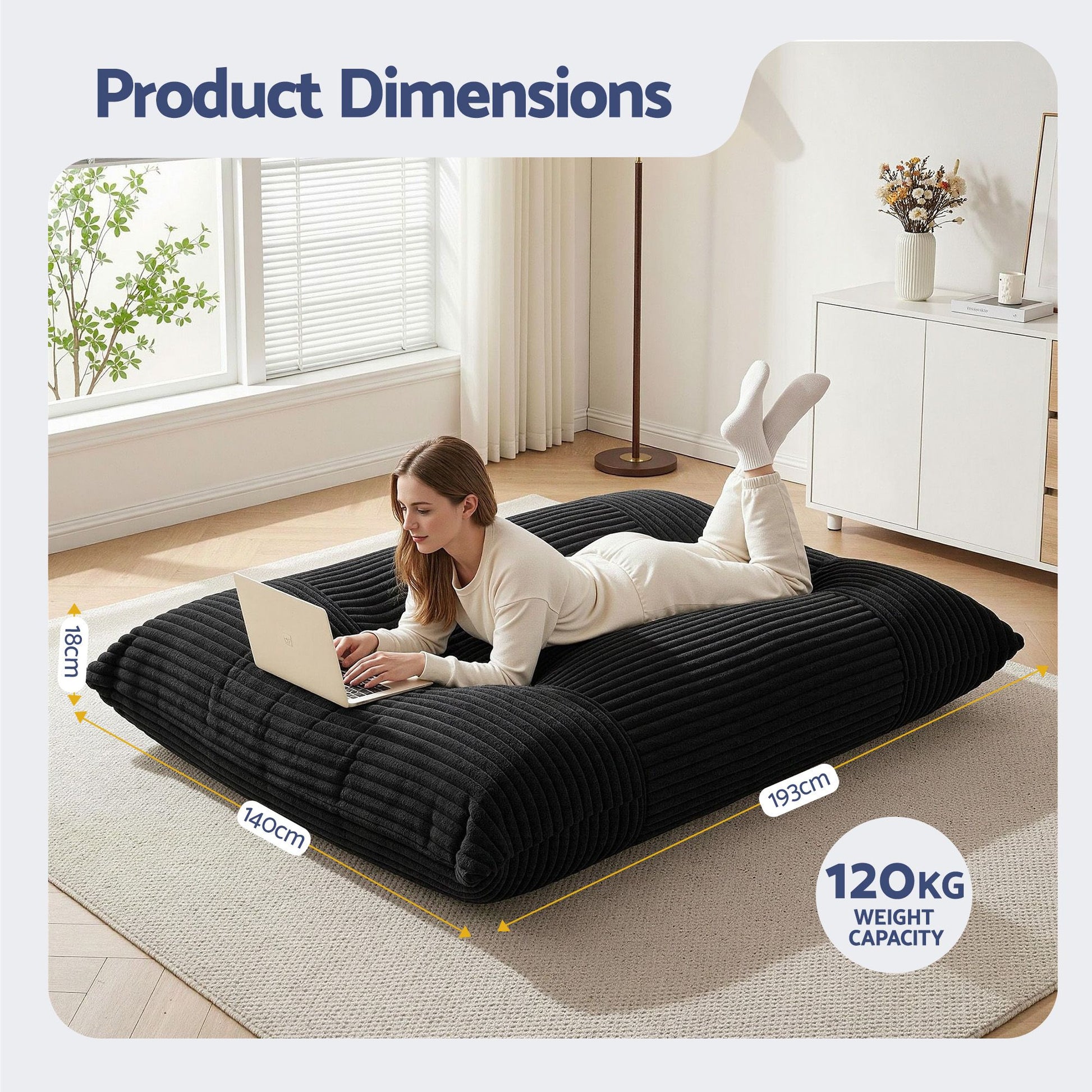 Convertible Bean Bag Floor Chair Sofa | HomeAndLiving - 2