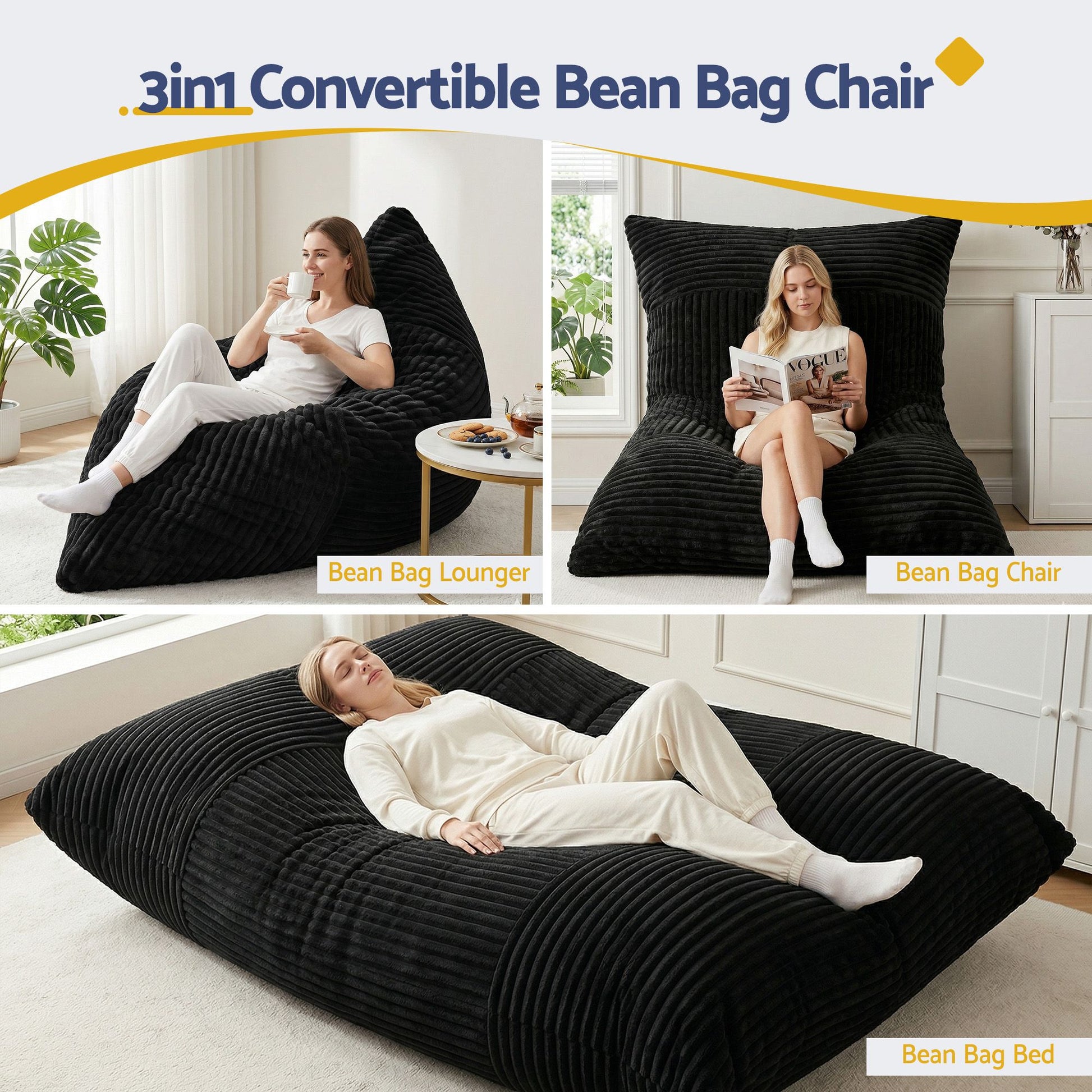 Convertible Bean Bag Floor Chair Sofa | HomeAndLiving - 4