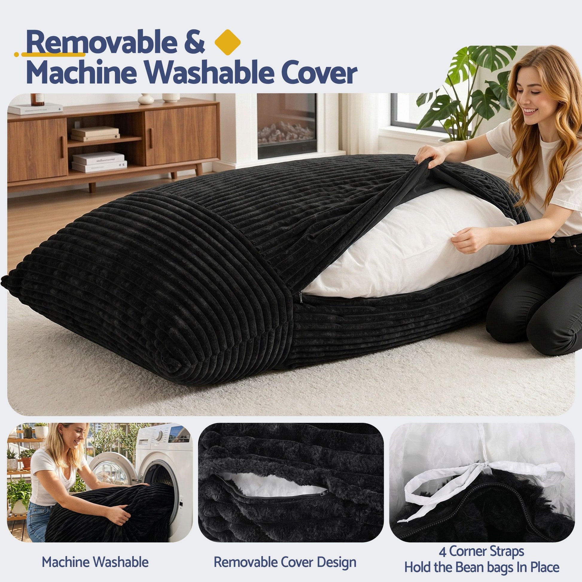 Convertible Bean Bag Floor Chair Sofa | HomeAndLiving - 8