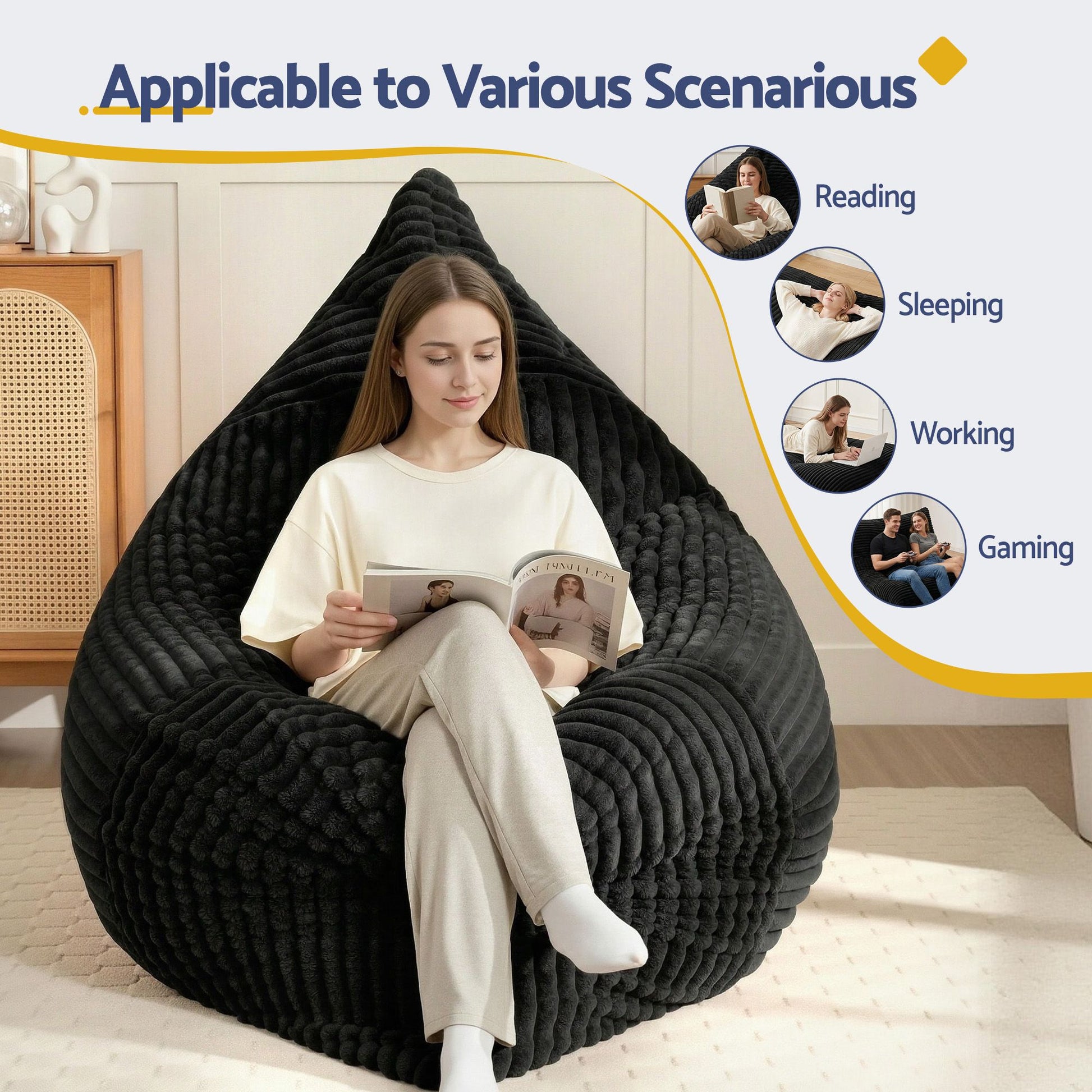 Convertible Bean Bag Floor Chair Sofa | HomeAndLiving - 9