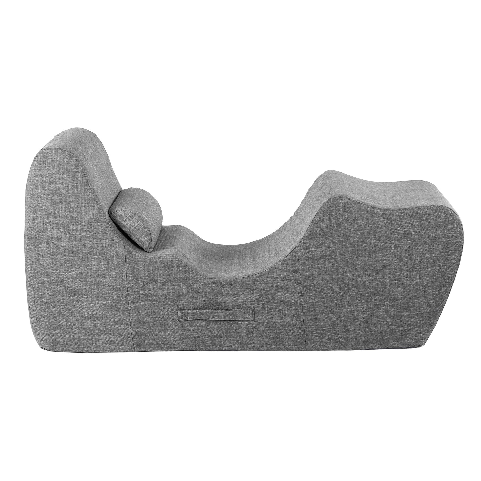 S-Curve Floor Lounger Chaise Chair Grey | HomeAndLiving - 3