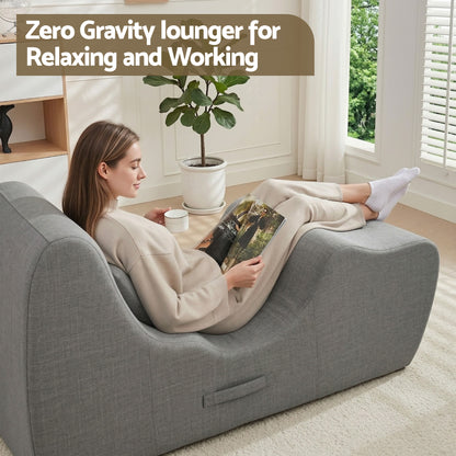 S-Curve Floor Lounger Chaise Chair Grey | HomeAndLiving - 7