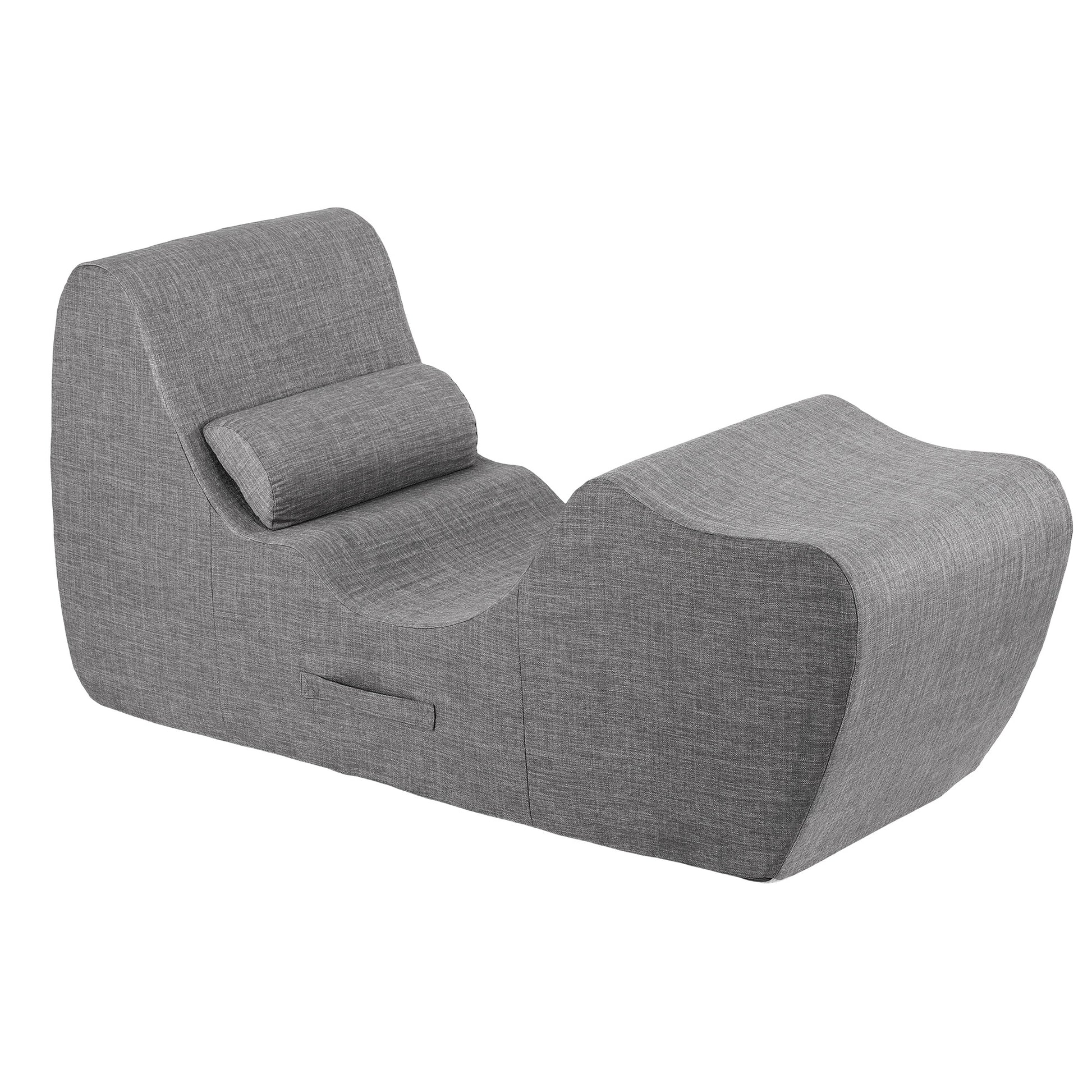 S-Curve Floor Lounger Chaise Chair Grey | HomeAndLiving - 10