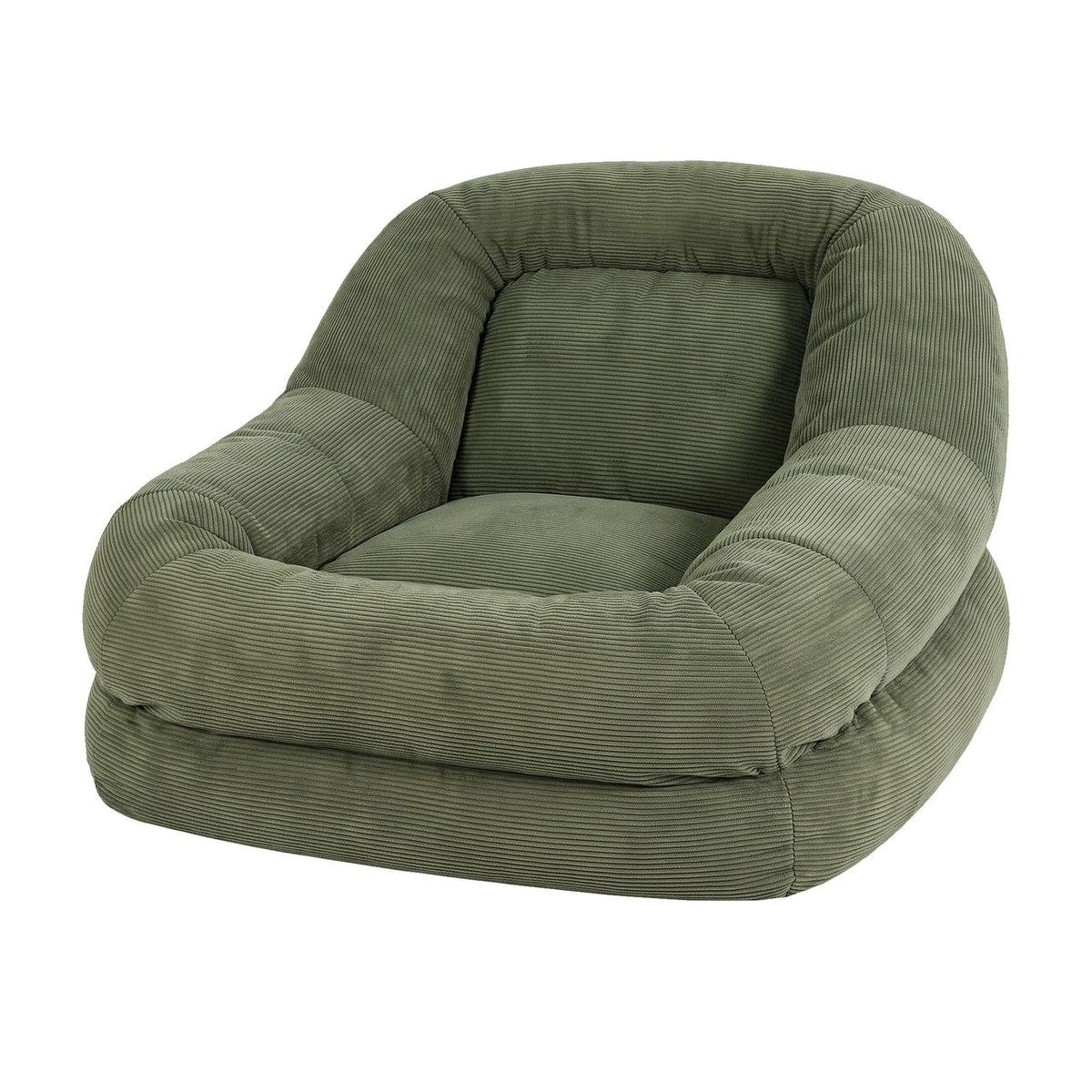 Green Corduroy Armchair Recliner 89x108x58cm