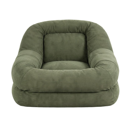 Green Corduroy Armchair Recliner 89x108x58cm