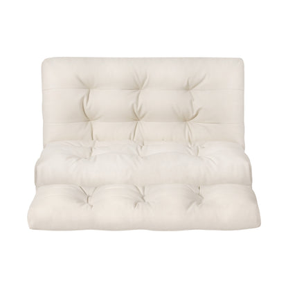 Floor Lounge Sofa Bed 2 Seater Pillow Leather White