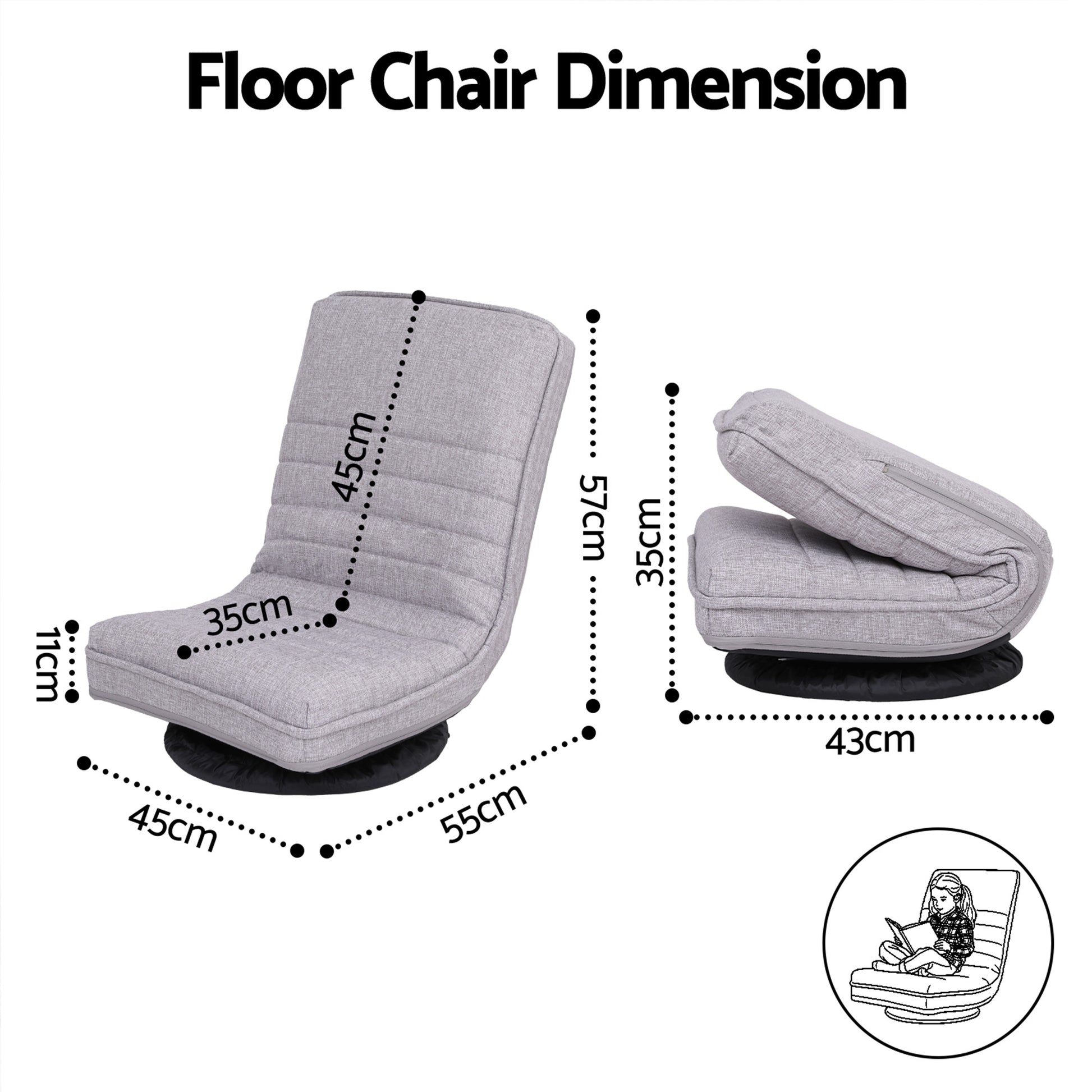 360 Swivel Floor Chair Foldable Lounge Seat | HomeAndLiving