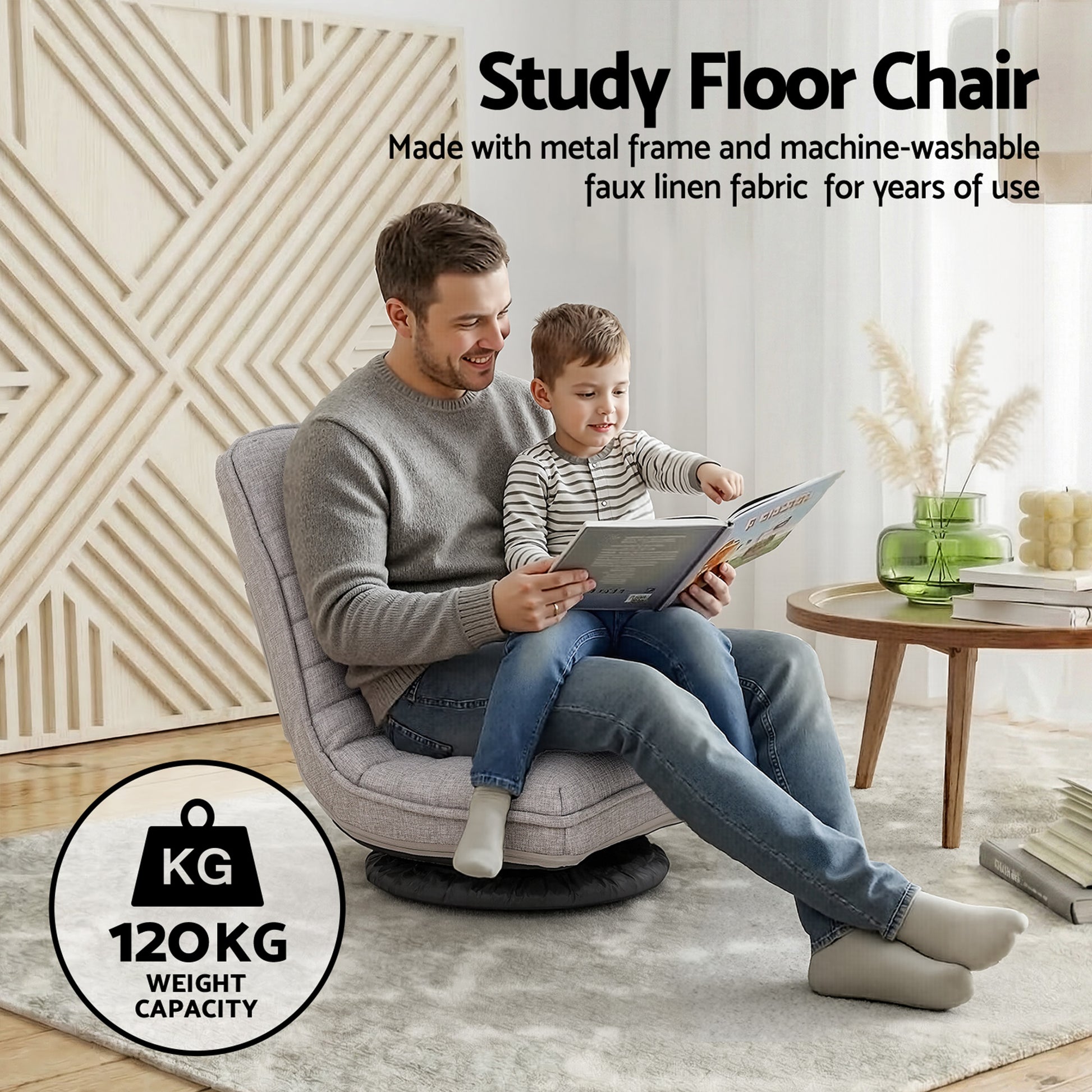 360 Swivel Floor Chair Foldable Lounge Seat | HomeAndLiving