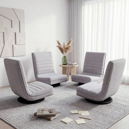 360 Swivel Floor Chair Foldable Lounge Set 4PCS | HomeAndLiving