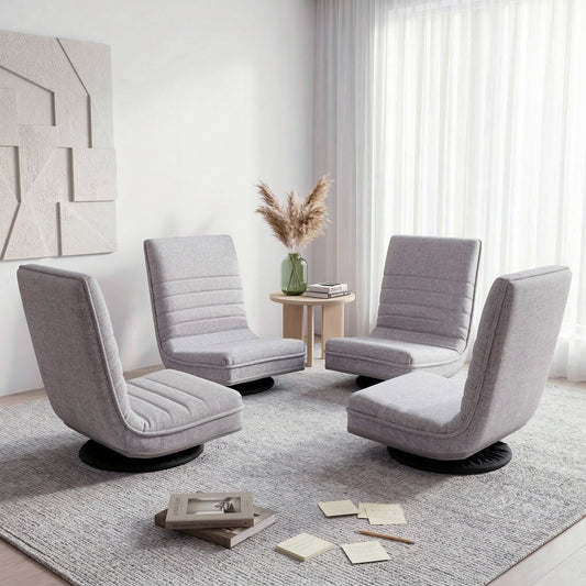 360 Swivel Floor Chair Foldable Lounge Set 4PCS | HomeAndLiving