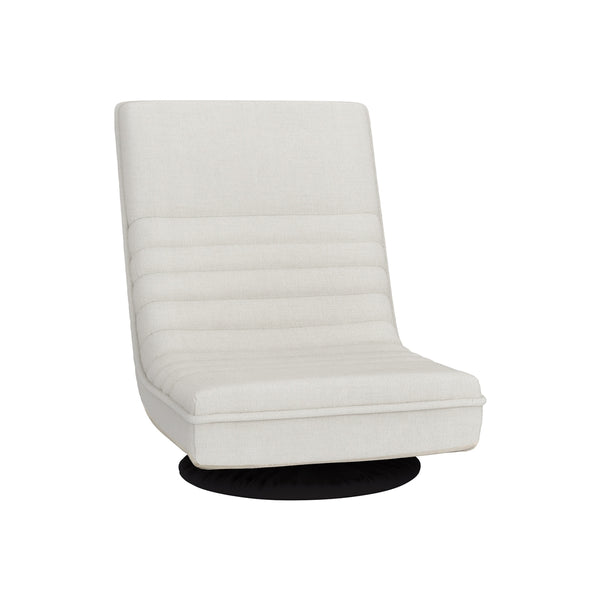  Floor Lounge Sofa Swivel Foldable Linen White
