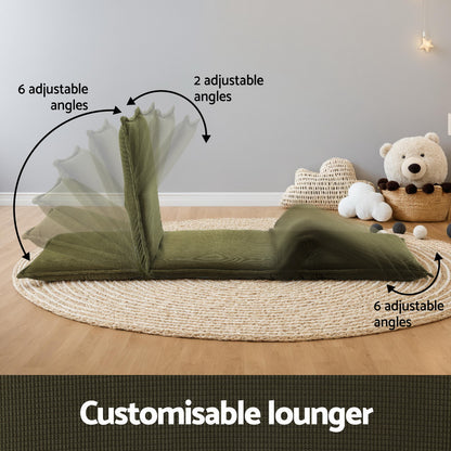 Modern Green Foldable Floor Lounge Sofa Bed Adjustable Comfortable Seating