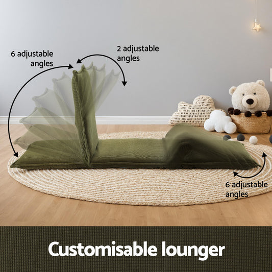 Modern Green Foldable Floor Lounge Sofa Bed Adjustable Comfortable Seating