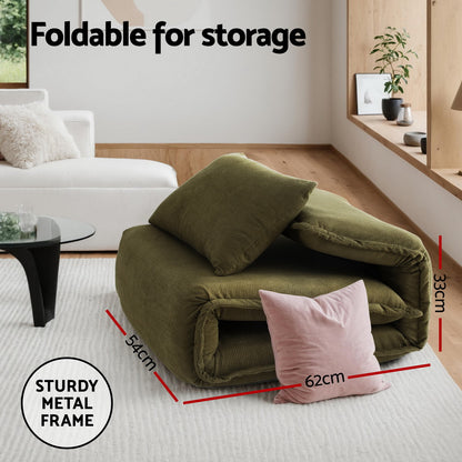 Modern Green Foldable Floor Lounge Sofa Bed Adjustable Comfortable Seating
