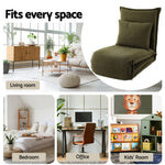 Modern Green Foldable Floor Lounge Sofa Bed Adjustable Comfortable Seating