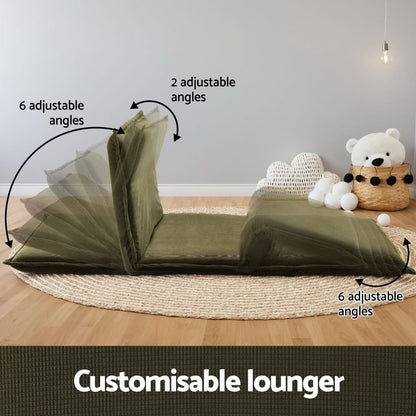 Foldable Lounge Sofa Green 95x73x63cm