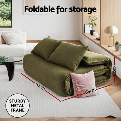 Foldable Lounge Sofa Green 95x73x63cm