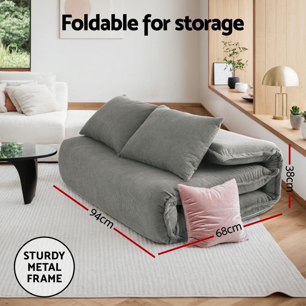 Grey sofa bed 95x73x63cm