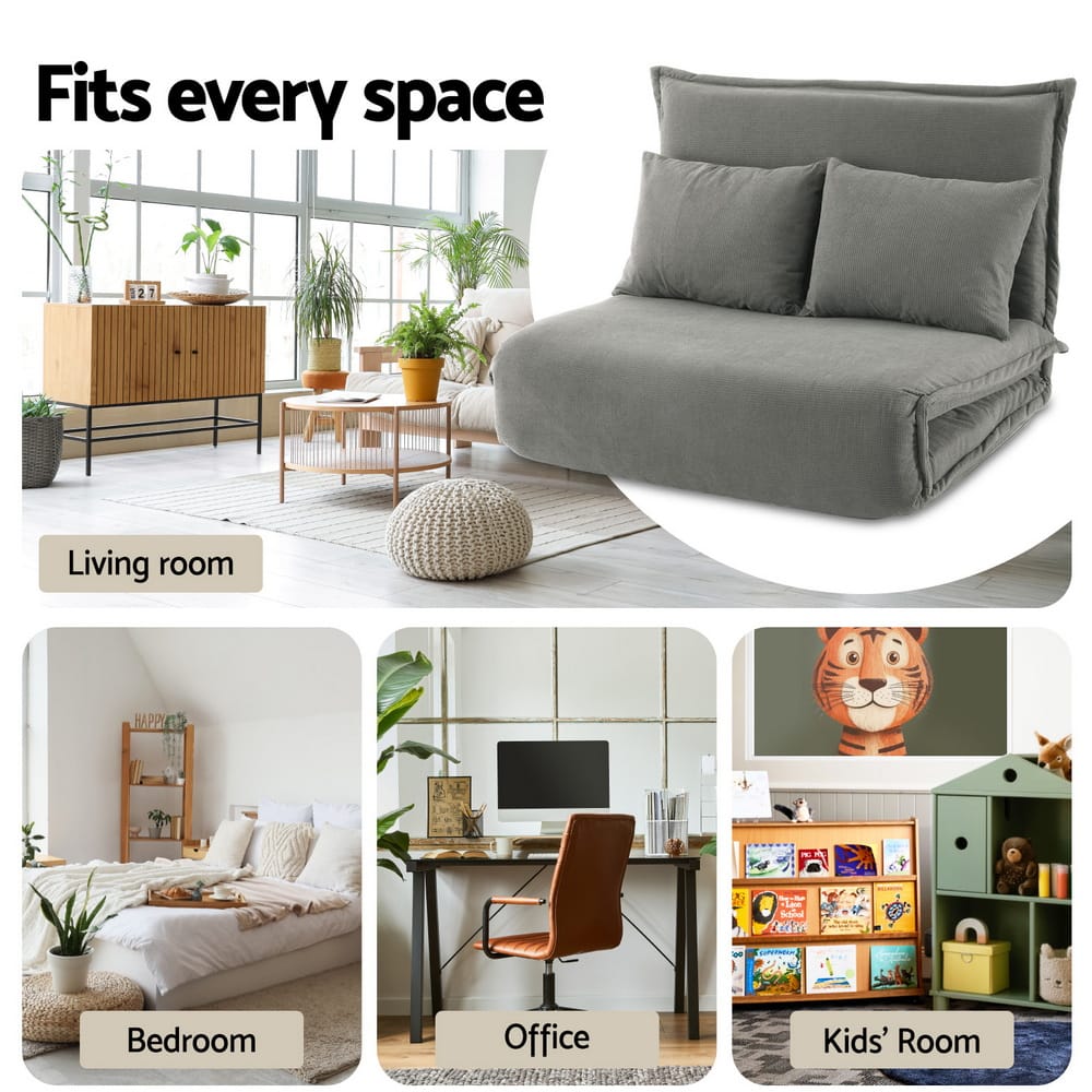 Grey sofa bed 95x73x63cm, view 6