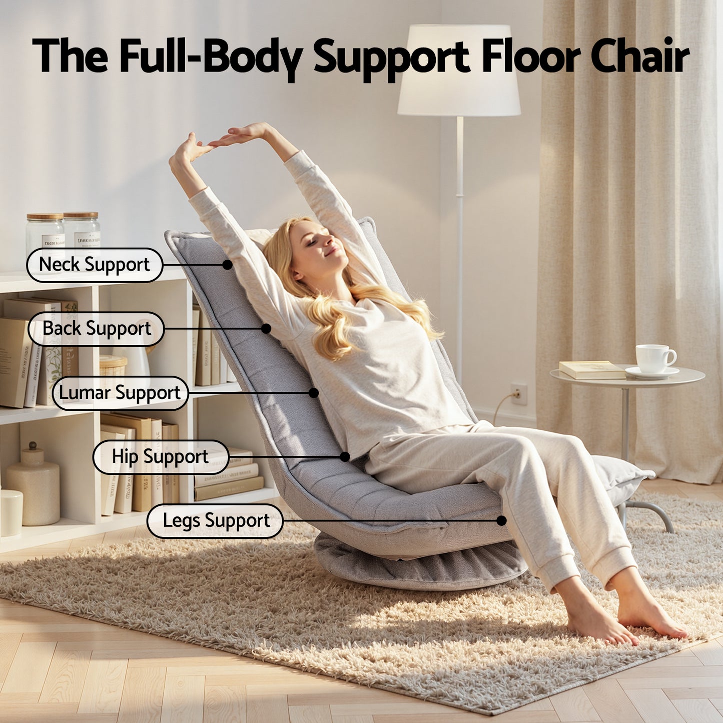 Swivel Floor Chair 360° Foldable Recliner | HomeAndLiving - 7