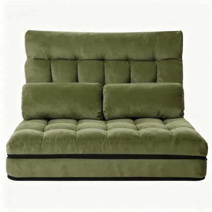 2-Seater Lounge Sofa Bed Green Fabric Modern Comfortable Living Room Chair - 3