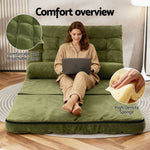 2-Seater Lounge Sofa Bed Green Fabric Modern Comfortable Living Room Chair